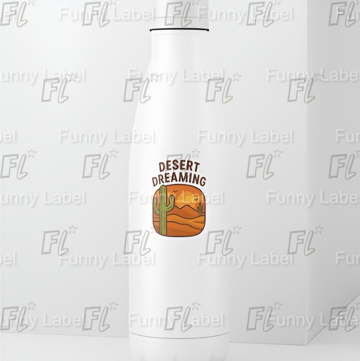 Desert Dreaming Sticker - Saguaro Cactus Decal - Arizona Sunset Vinyl - Southwest Hiking Gift - Waterproof Water Bottle Sticker