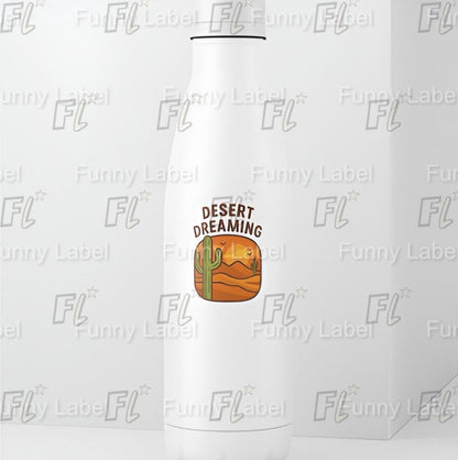 Desert Dreaming Sticker - Saguaro Cactus Decal - Arizona Sunset Vinyl - Southwest Hiking Gift - Waterproof Water Bottle Sticker