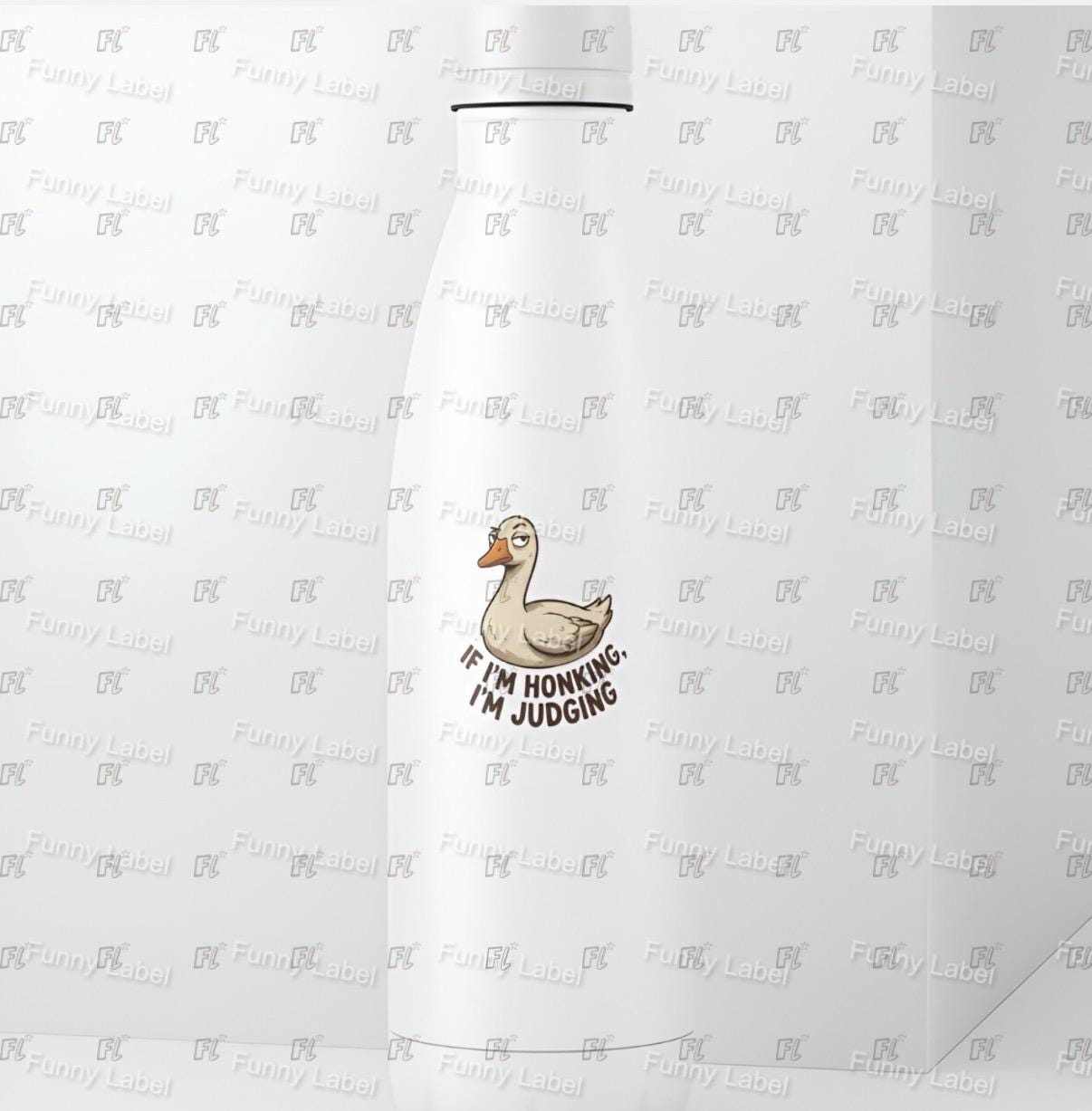 Funny Goose Sticker - If I'm Honking I'm Judging - Sassy Bird Decal - Judgmental Duck Gift - Waterproof Laptop Sticker - Meme Art