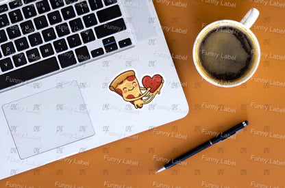 Cute Pizza Sticker - You Stole A Pizza My Heart - Funny Valentine Gift - Foodie Laptop Decal - Cheesy Love Sticker - Sticker for Hydro Flask