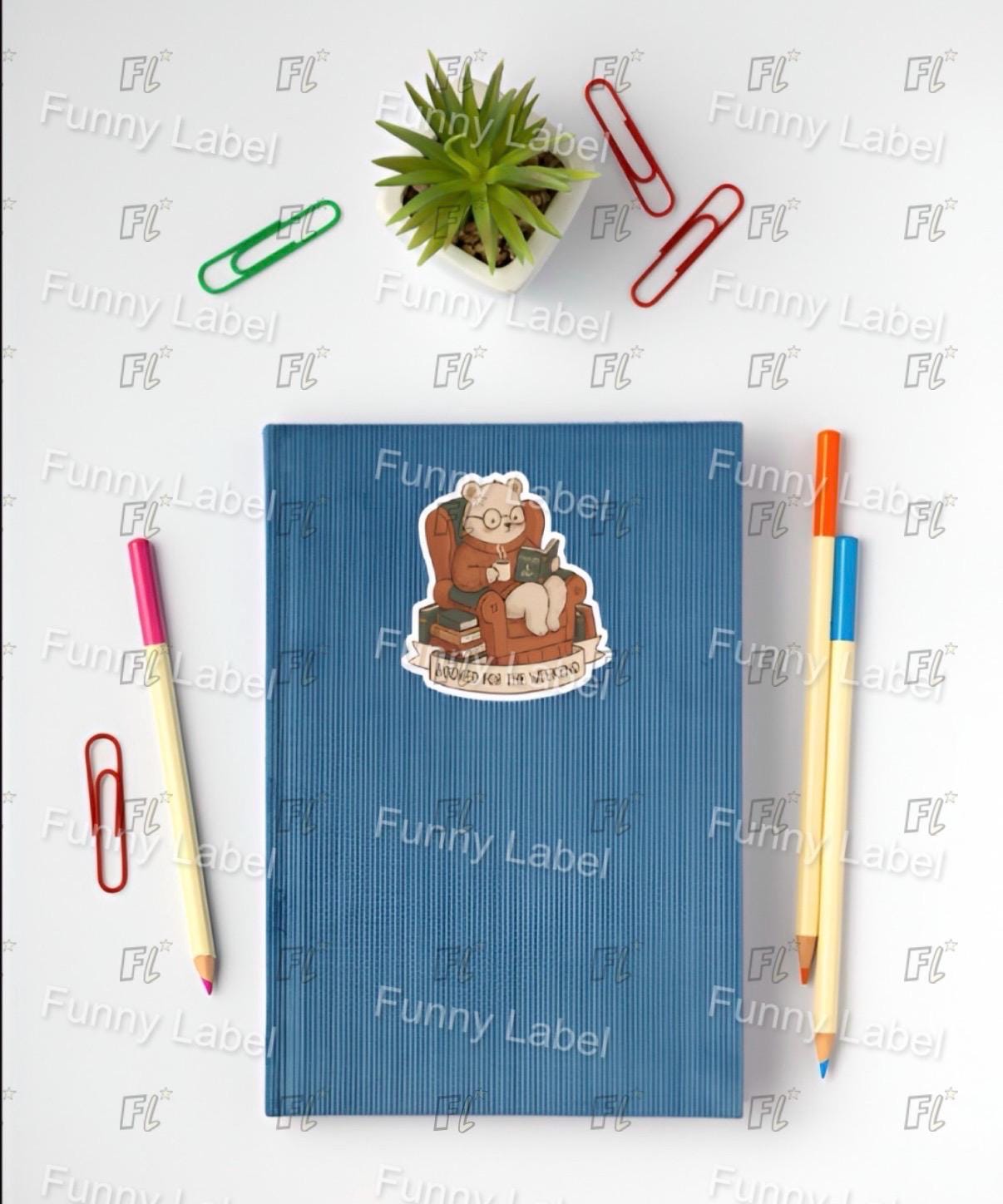 Booked For The Weekend Sticker - Funny Reading Pun - Cozy Bear Decal - Book Lover Gift - Librarian Laptop Sticker - Waterproof Vinyl