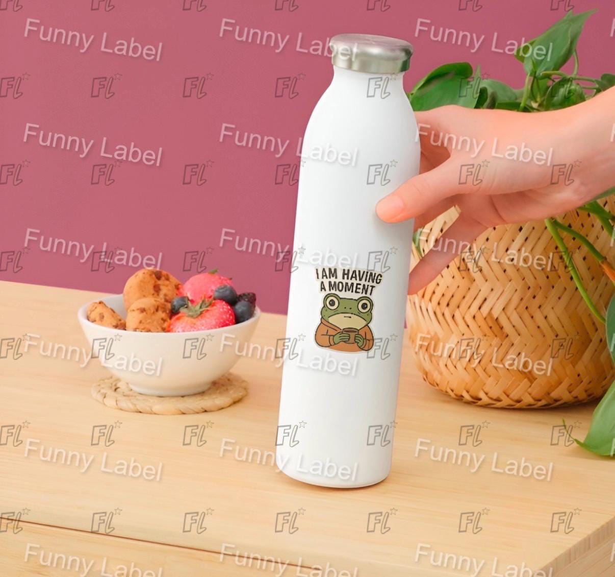 Funny Frog Sticker - I Am Having A Moment - Relatable Anxiety Decal - Mental Health Gift - Overwhelmed Frog - Waterproof Laptop Sticker