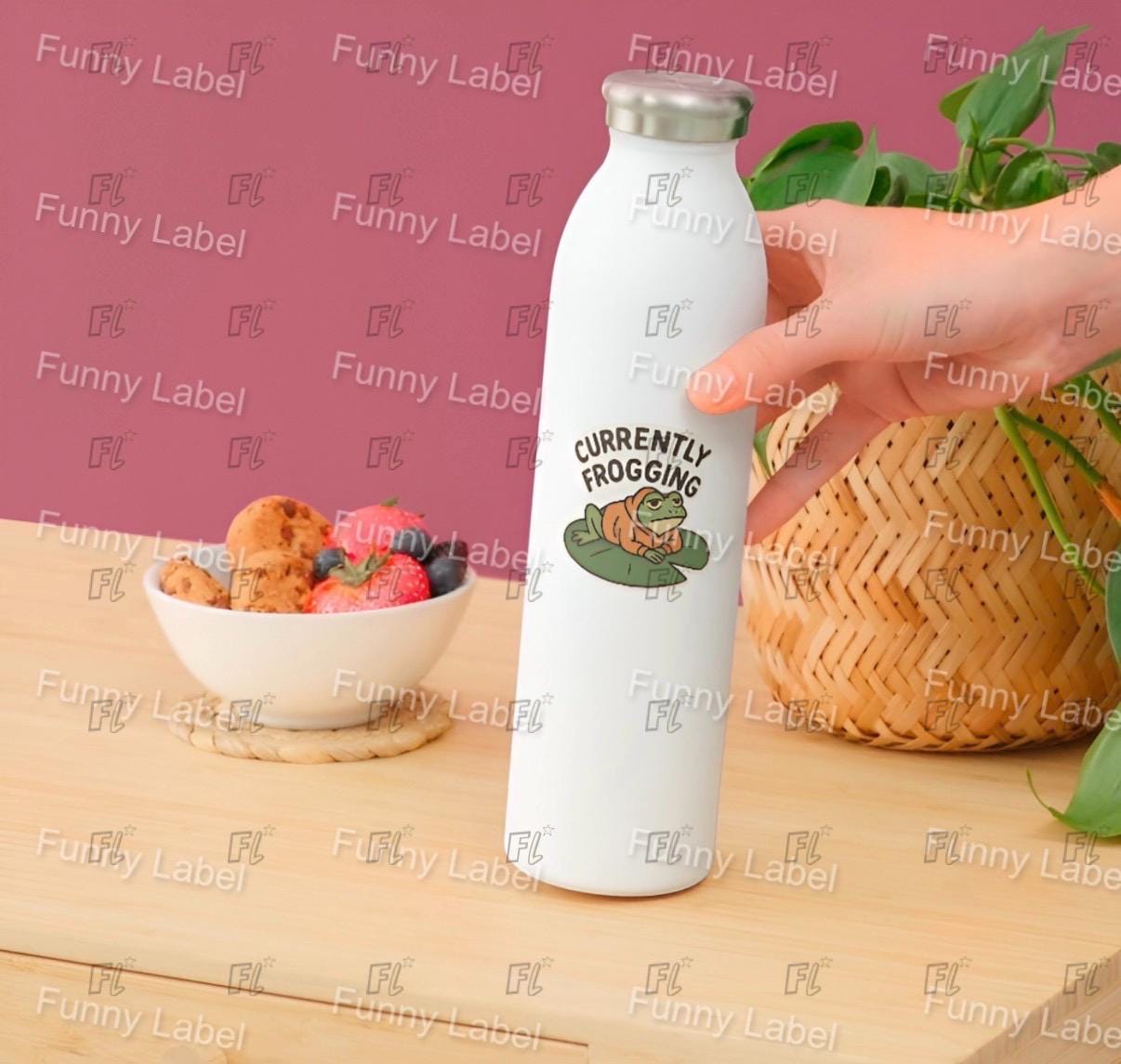 Currently Frogging Sticker - Funny Knitting and Crochet Pun - Rip It Ribbit - Fiber Arts Gift - Cute Frog in Hoodie Decal