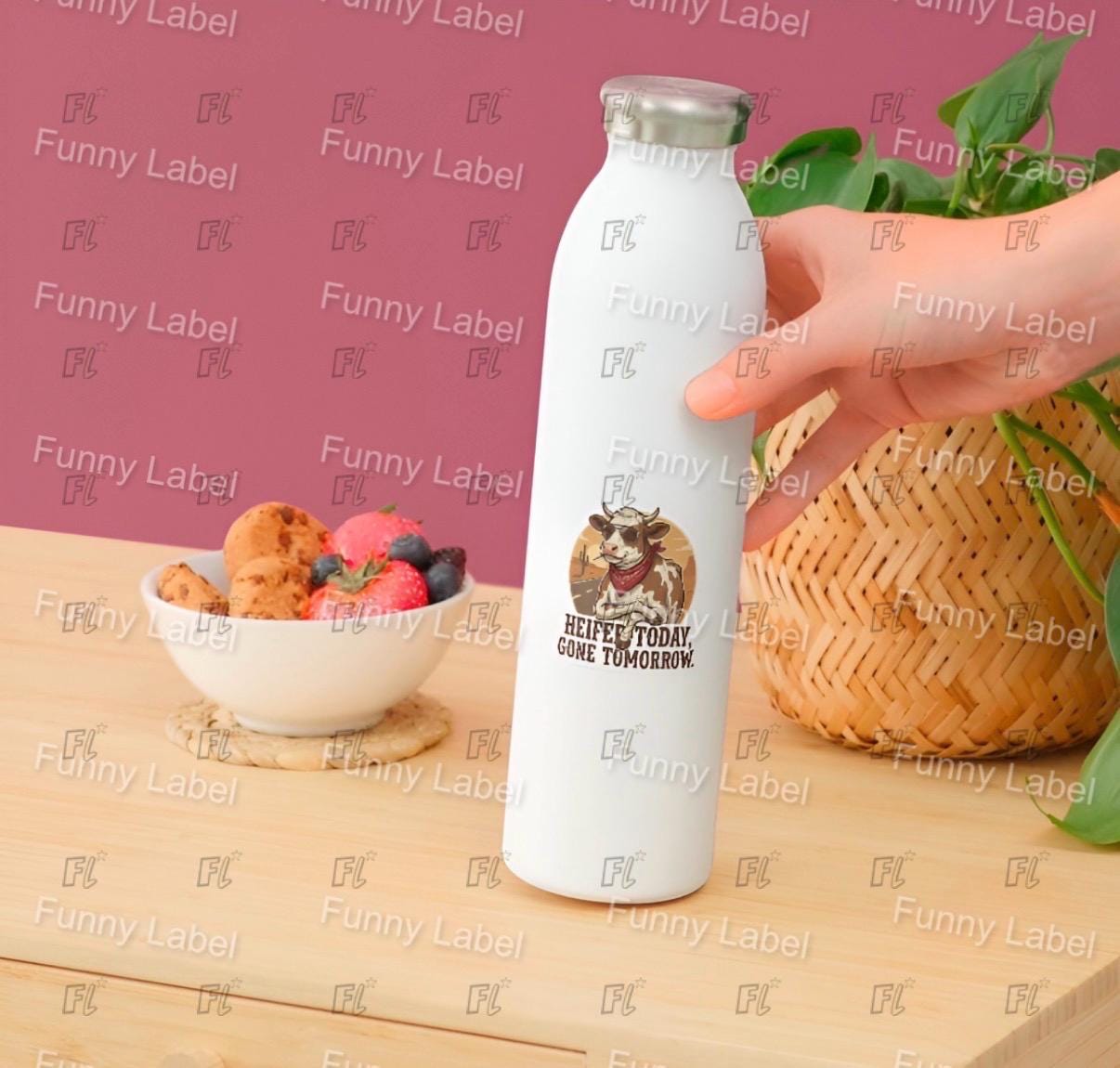 Funny Cow Sticker - Heifer Today Gone Tomorrow - Western Pun Decal - Country Girl Gift - Sassy Farm Animal - Waterproof Laptop Sticker