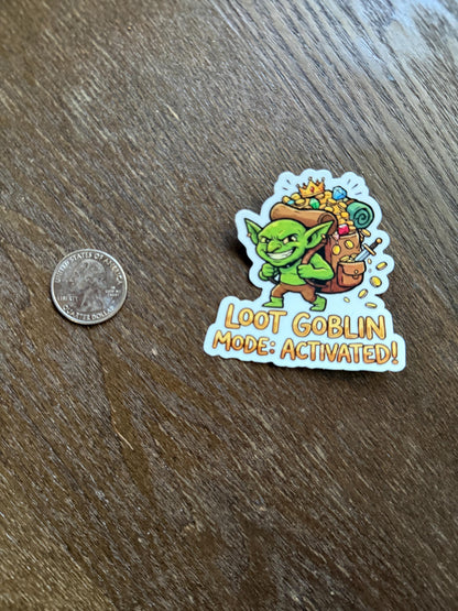 Loot Goblin Mode Sticker - Funny RPG Gamer Decal