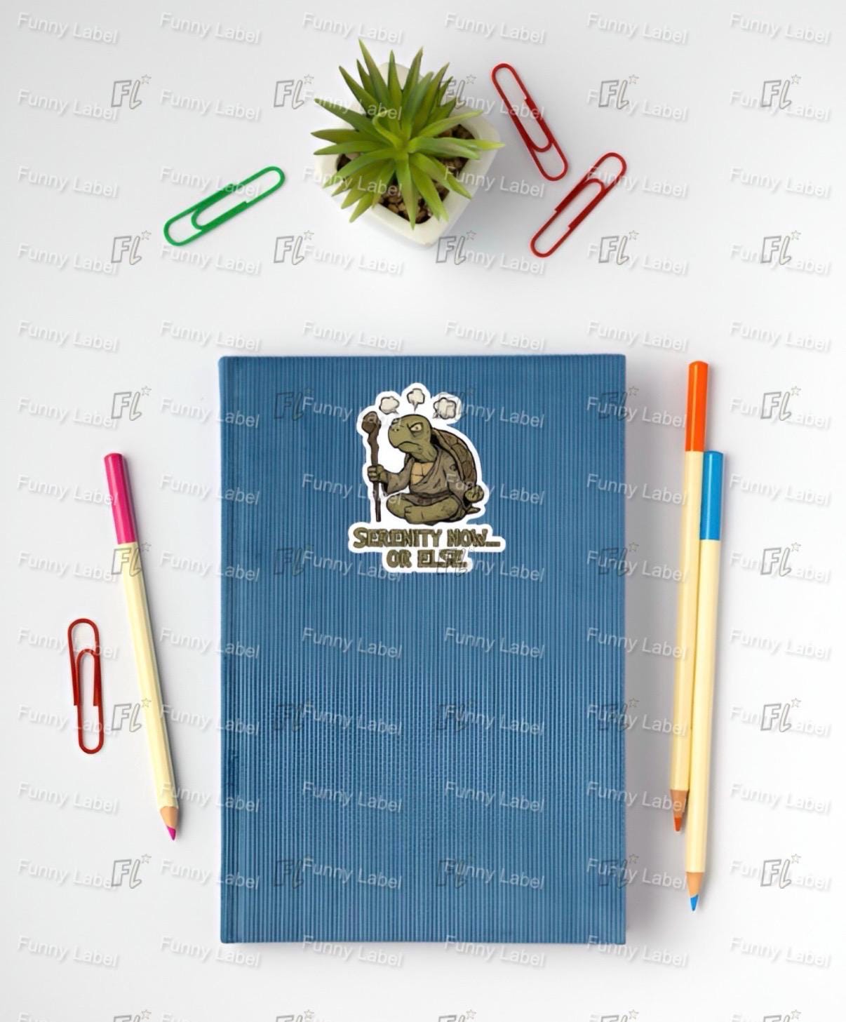 Funny Angry Turtle Sticker – Serenity Now, Yoga Humor