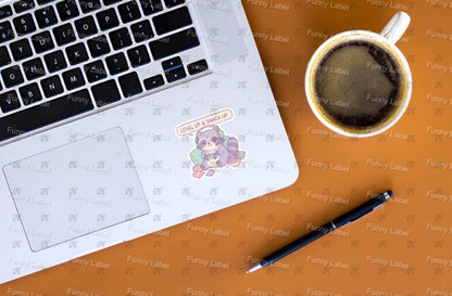 Cozy Gamer Sticker - Level Up Snack Up - Cute Raccoon Decal - Kawaii Gaming Gift - Streamer Battlestation Decor - Waterproof Vinyl