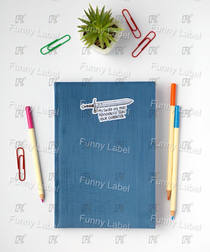 Funny DND Sticker - My Sword Has More Personality - Sentient Weapon Decal - RPG Roast Gift - Hexblade Warlock Art -Waterproof Laptop Sticker