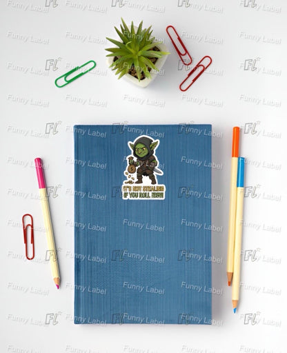 Funny Goblin Rogue Sticker – D&D RPG Meme, Waterproof Vinyl
