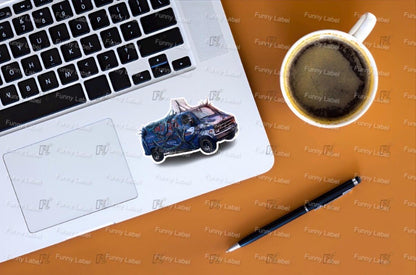 WSQK The Squawk Upside Down Sticker | Hawkins Radio Van | Welcome to Hawkins Decal | Retro Van Sticker | Sticker for Laptop, Hydro-Flask