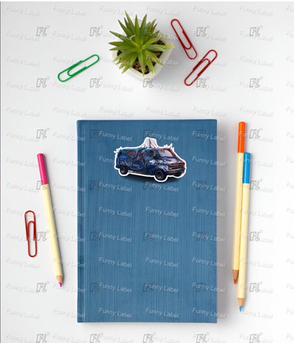 WSQK The Squawk Upside Down Sticker | Hawkins Radio Van | Welcome to Hawkins Decal | Retro Van Sticker | Sticker for Laptop, Hydro-Flask