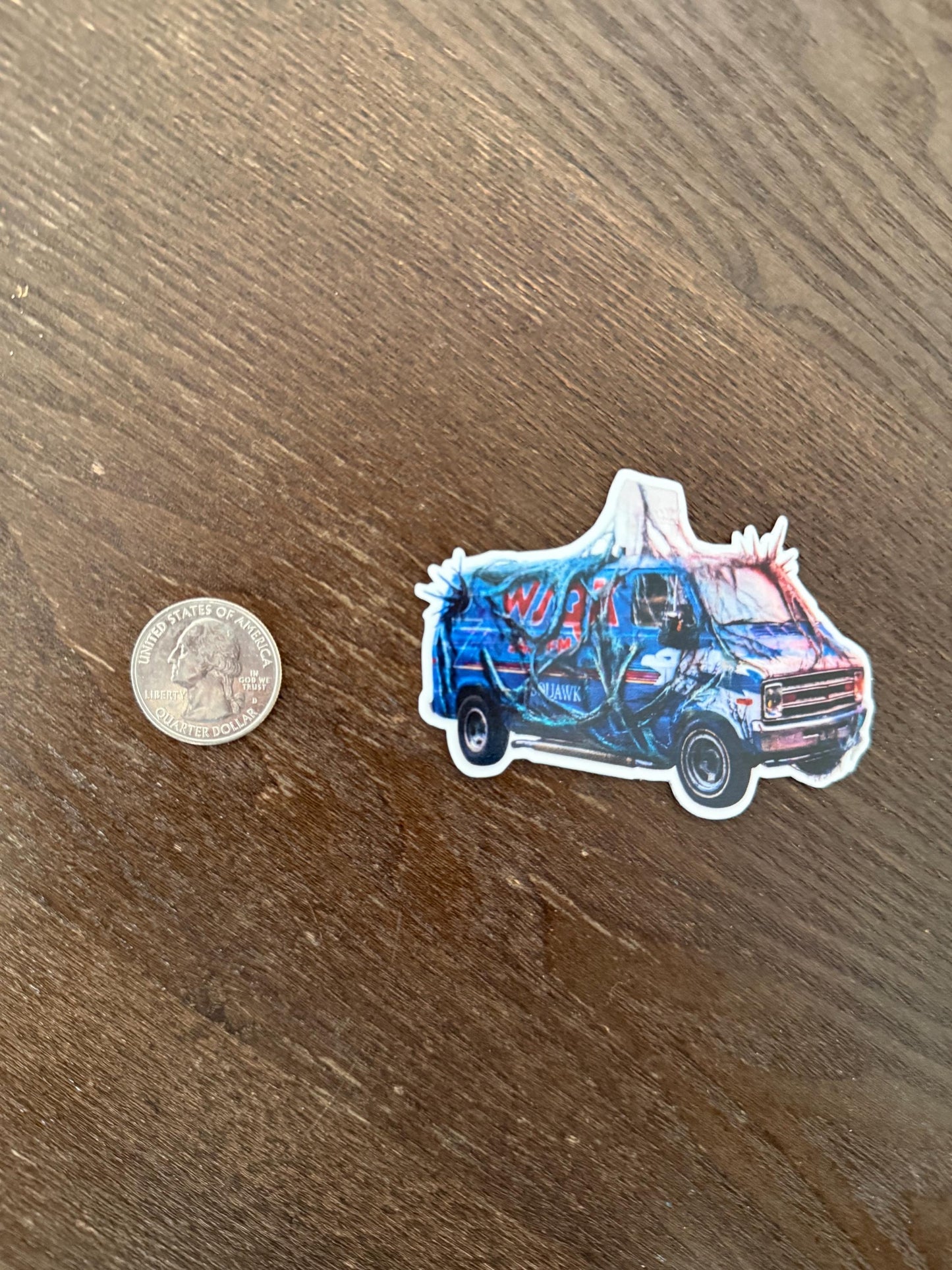 WSQK The Squawk Upside Down Sticker | Hawkins Radio Van | Welcome to Hawkins Decal | Retro Van Sticker | Sticker for Laptop, Hydro-Flask