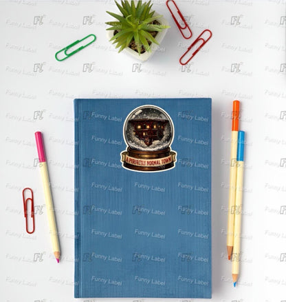 Snow Globe Upside Down Sticker | A Perfectly Normal  Hawkins | Upside Down House | Funny Sci Fi Horror Gift | Waterproof Laptop Vinyl