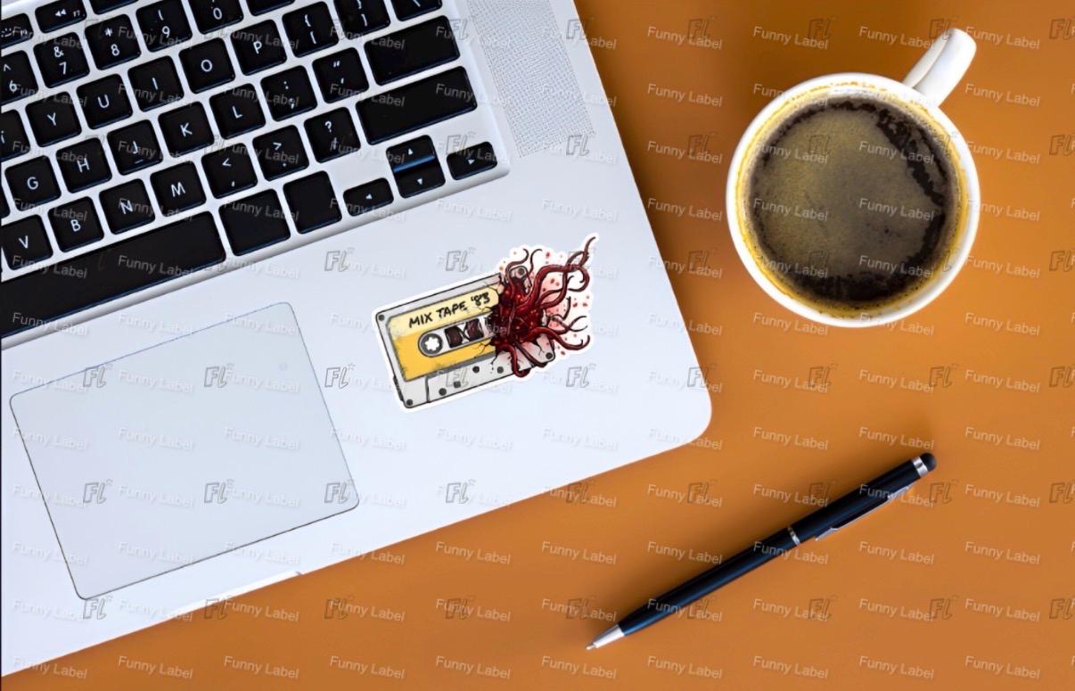 Mix Tape ST '83 Upside Down Sticker | Welcome to Hawkins Cassette Decal | 80s Sci Fi Horror | Upside Down Art | Waterproof Laptop Sticker