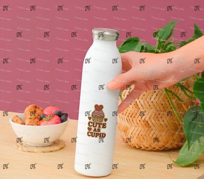 Cute As Cupid Sticker - Valentine Cupcake Decal - Funny Baking Gift - Retro Valentine Art - Sweet Treat Sticker - Waterproof Laptop Vinyl